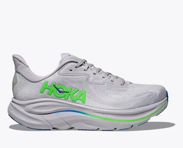 HOKA Clifton 10 Ash Grey Neon Green