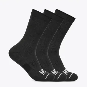 HOKA Crew Run Sock 3-Pack Black/Black/Black
