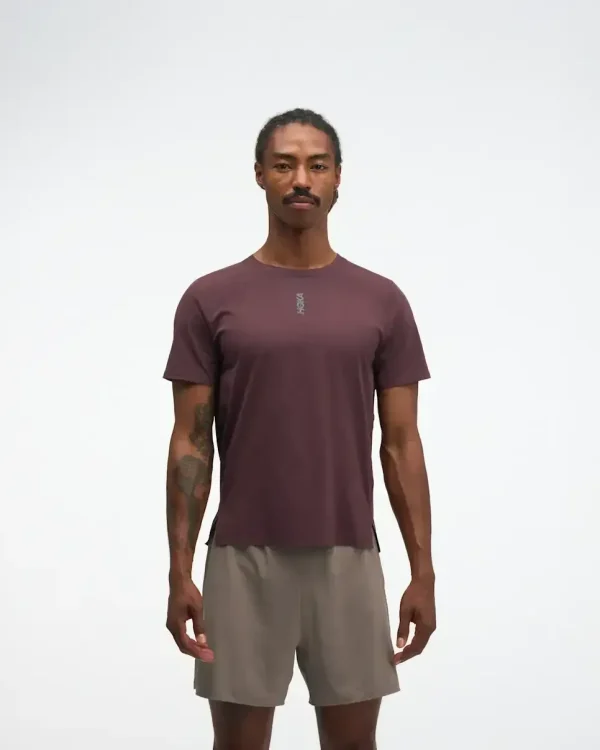 HOKA EveryRun Short Sleeve Deep Mauve